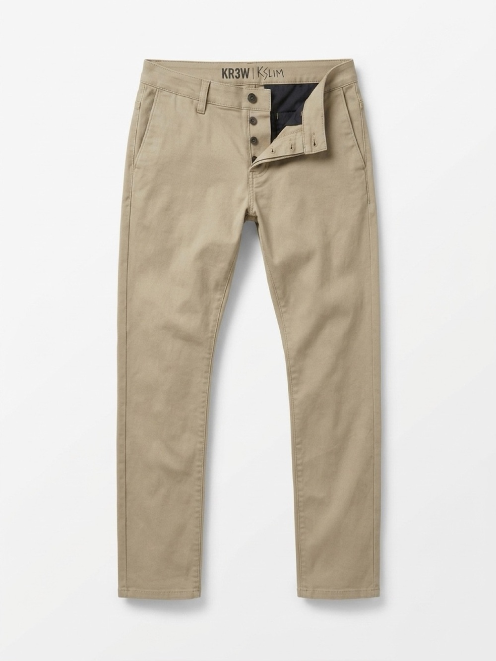KR3W K-Slim Men's Slim Chinos in Light Khaki